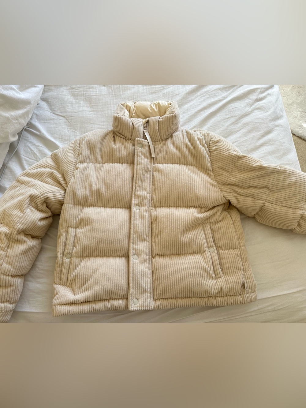Aritzia Super Puff Cream Corduroy Jacket
